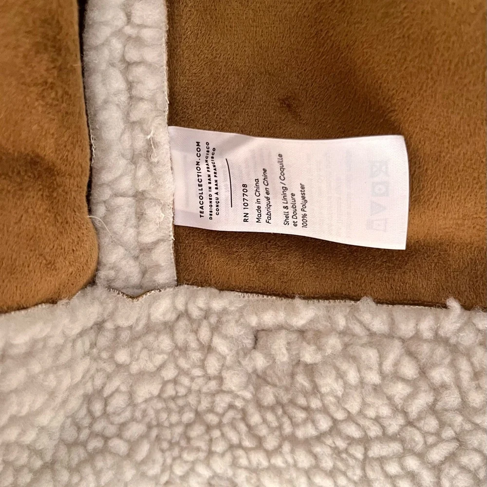 Tea Cream Sherpa Trucker Jacket, Sz XL (12-14)